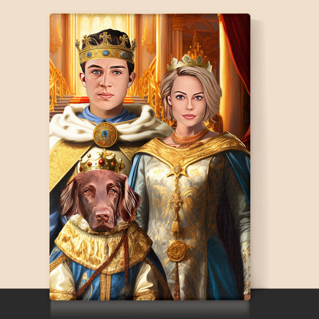Királyi Portré: Uralkodók Háziállattal - Keretes Nyomtatott Kép 30X40