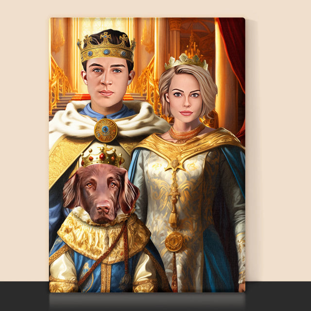 Királyi Portré: Uralkodók Háziállattal - Keretes Nyomtatott Kép 30X40