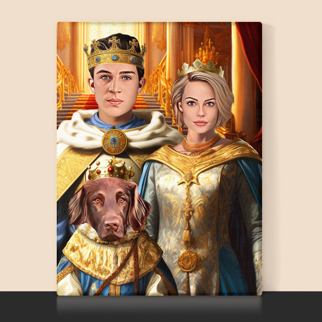 Királyi Portré: Uralkodók Háziállattal - Keretes Nyomtatott Kép 30X40