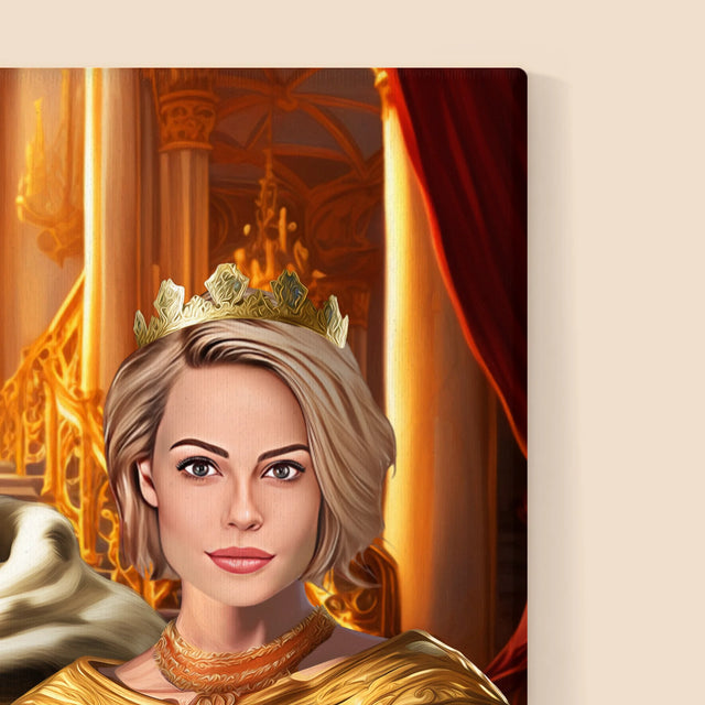 Királyi Portré: Uralkodók Háziállattal - Keretes Nyomtatott Kép 30X40