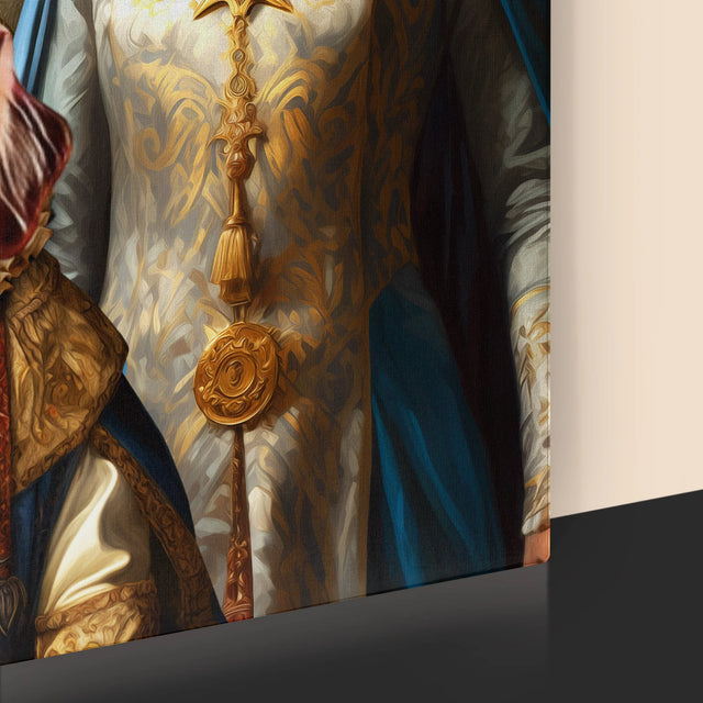 Királyi Portré: Uralkodók Háziállattal - Keretes Nyomtatott Kép 30X40