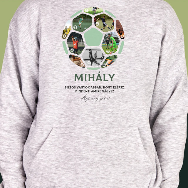 Fotókollázs: Focilabda Kollázs Képekből - Férfi Kapucnis Pulóver