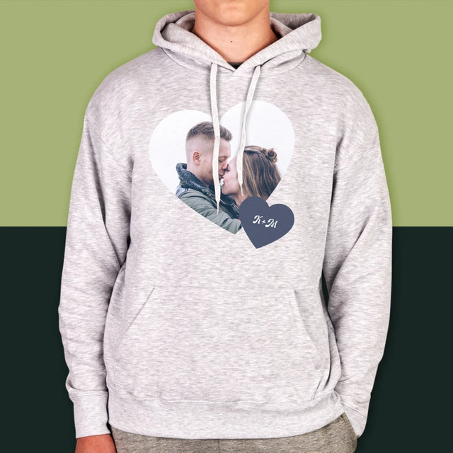 Fotókollázs: Iniciálék, Szívek - Férfi Kapucnis Pulóver