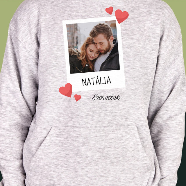 Fotó És Felirat: Szeretlek Fénykép - Férfi Kapucnis Pulóver