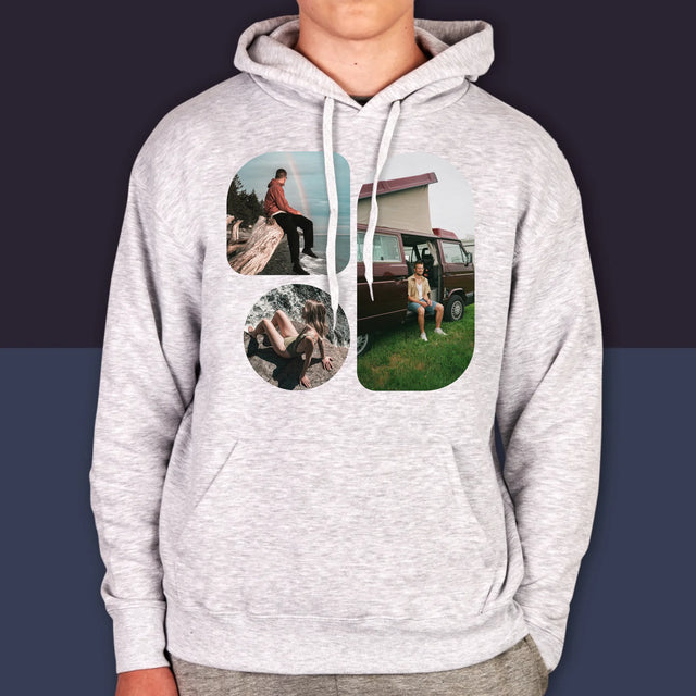 Fotókollázs: Formák - Férfi Kapucnis Pulóver