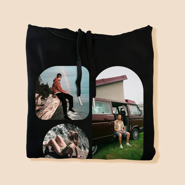 Fotókollázs: Formák - Férfi Kapucnis Pulóver