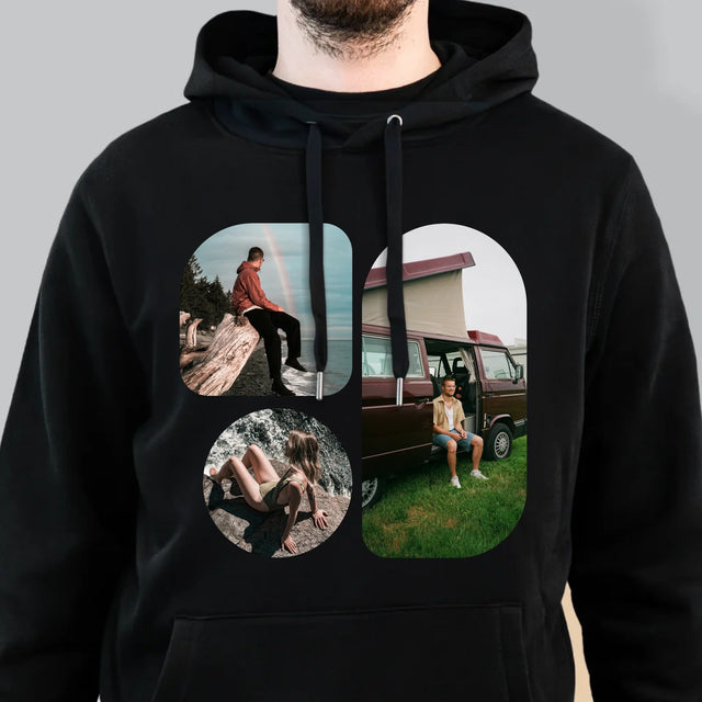 Fotókollázs: Formák - Férfi Kapucnis Pulóver