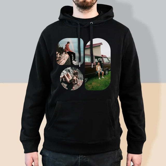 Fotókollázs: Formák - Férfi Kapucnis Pulóver