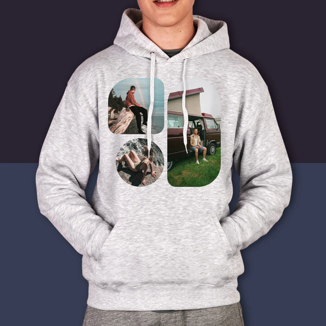 Fotókollázs: Formák - Férfi Kapucnis Pulóver