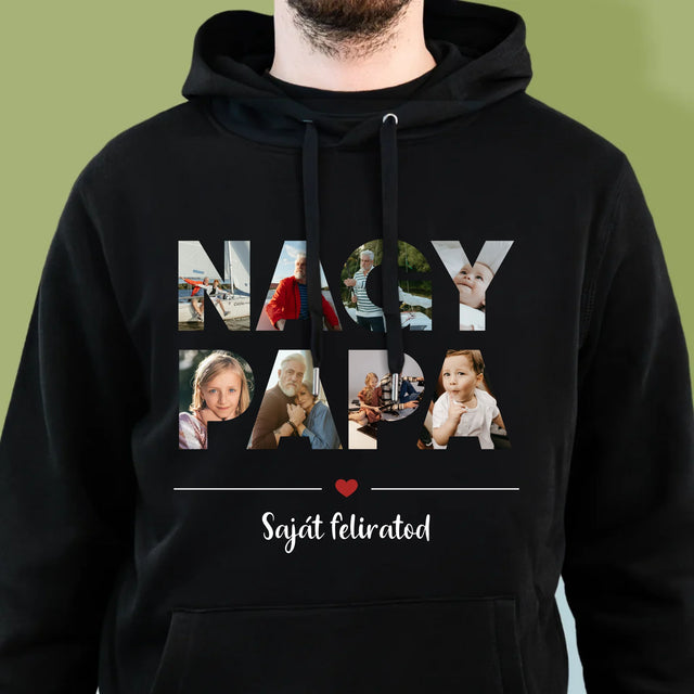 Szó Fotókból: Nagypapa A Képeidből - Férfi Kapucnis Pulóver