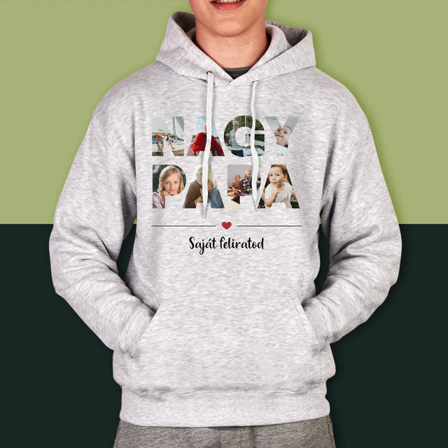 Szó Fotókból: Nagypapa A Képeidből - Férfi Kapucnis Pulóver