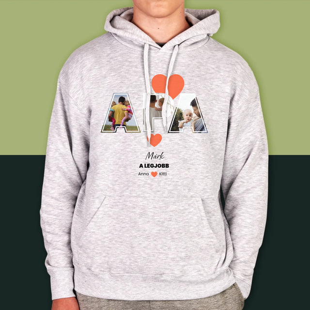 Fotókollázs: Apu A Legjobb - Férfi Kapucnis Pulóver