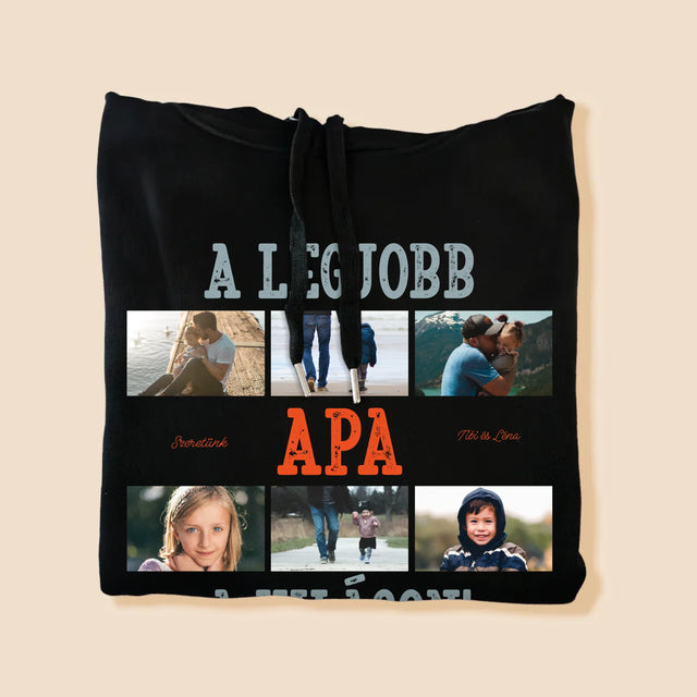 Fotókollázs: A Legjobb Apa A Világon Fénykép - Férfi Kapucnis Pulóver