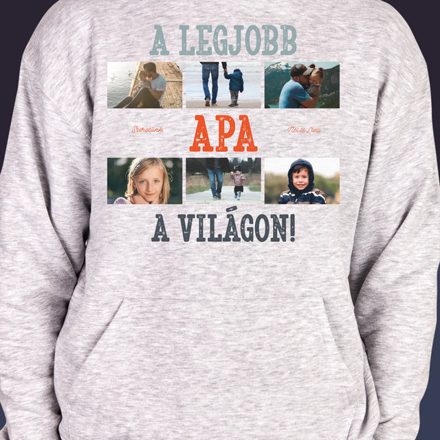 Fotókollázs: A Legjobb Apa A Világon Fénykép - Férfi Kapucnis Pulóver