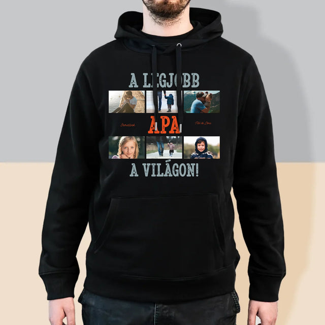Fotókollázs: A Legjobb Apa A Világon Fénykép - Férfi Kapucnis Pulóver