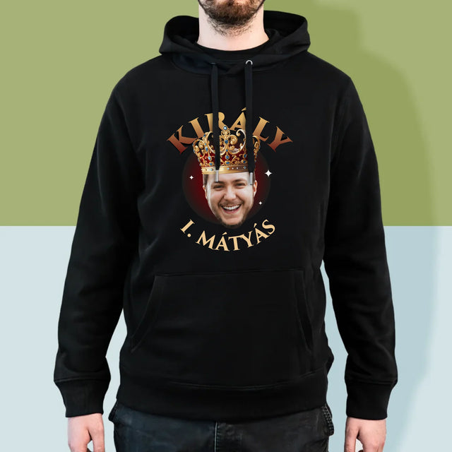 Fotó És Felirat: Király Fénykép - Férfi Kapucnis Pulóver