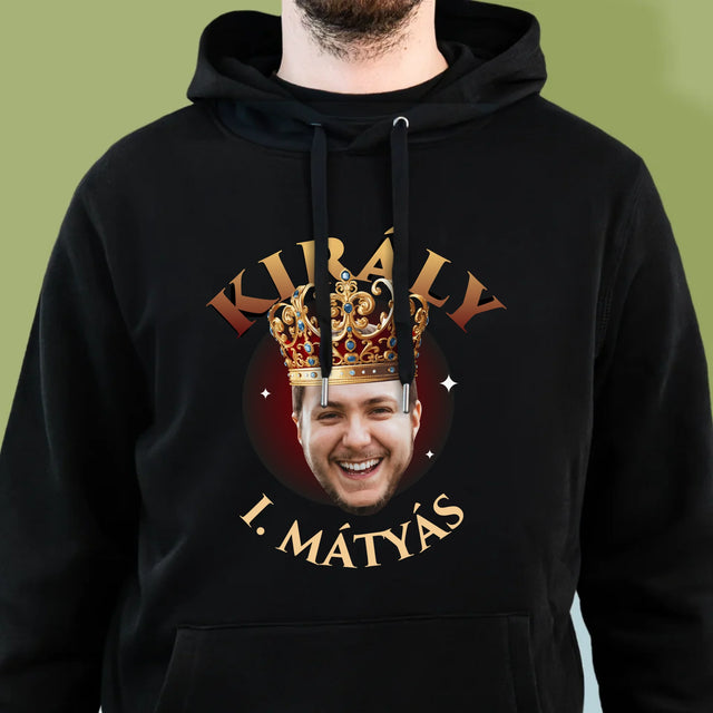 Fotó És Felirat: Király Fénykép - Férfi Kapucnis Pulóver