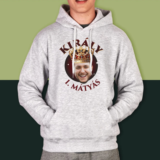 Fotó És Felirat: Király Fénykép - Férfi Kapucnis Pulóver