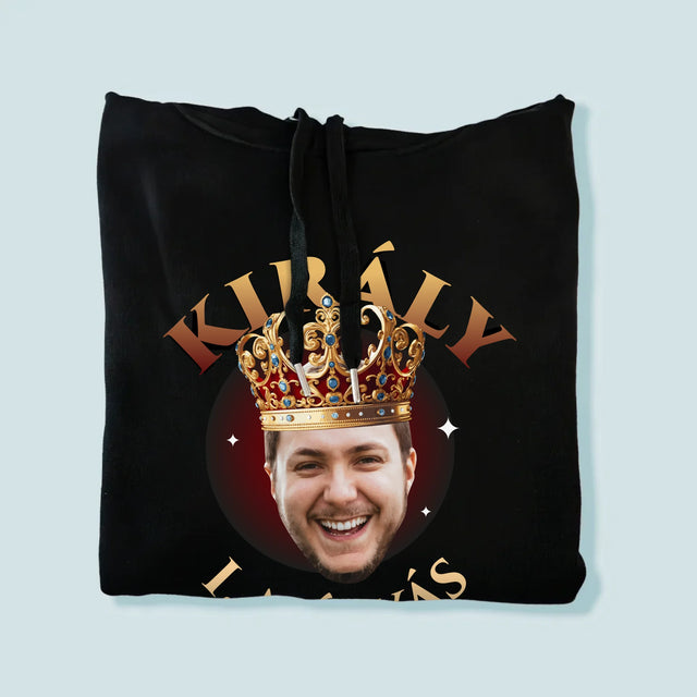 Fotó És Felirat: Király Fénykép - Férfi Kapucnis Pulóver
