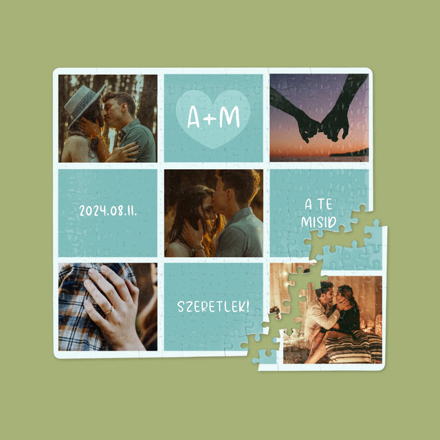 Fotókollázs: Szeretlek, Iniciálék - Puzzle