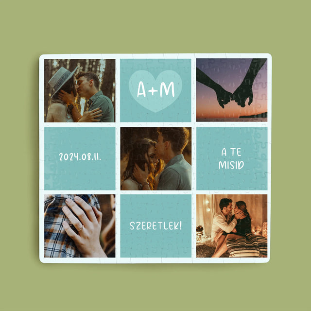 Fotókollázs: Szeretlek, Iniciálék - Puzzle