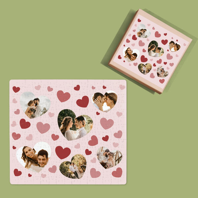 Fotókollázs: Szívecskés Képek - Puzzle