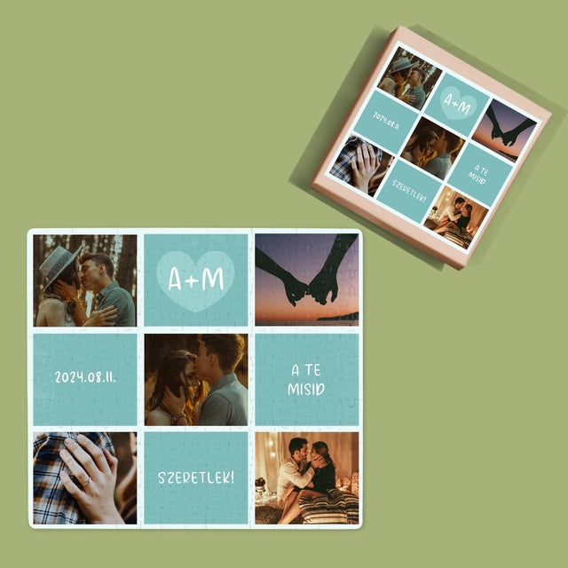 Fotókollázs: Szeretlek, Iniciálék - Puzzle