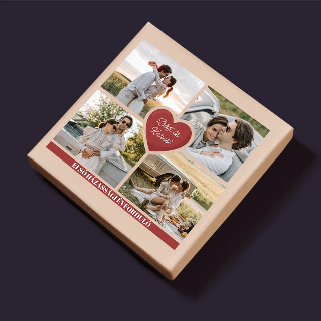 Fotókollázs: Első Évforduló Szív - Puzzle