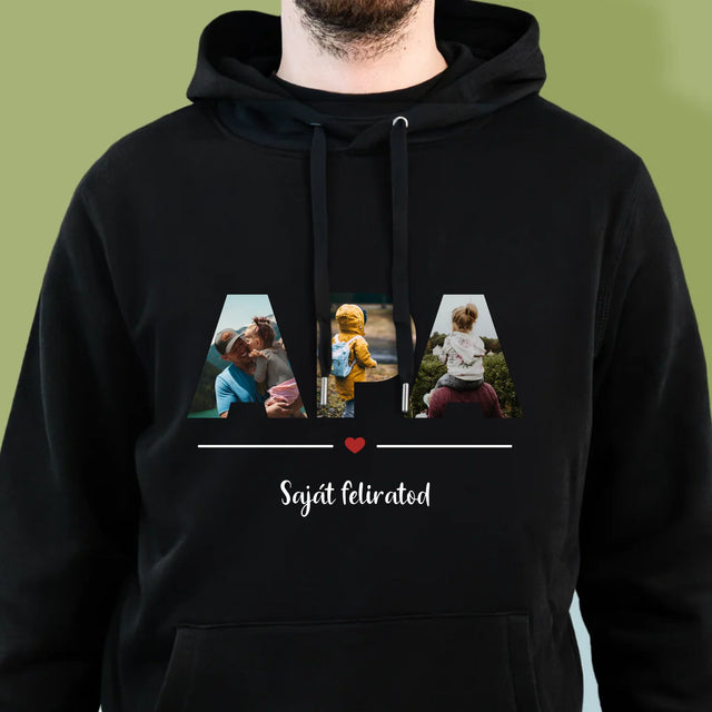 Szó Fotókból: Apa A Fényképeidből - Férfi Kapucnis Pulóver