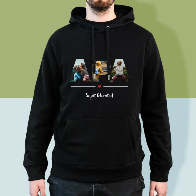 Szó Fotókból: Apa A Fényképeidből - Férfi Kapucnis Pulóver