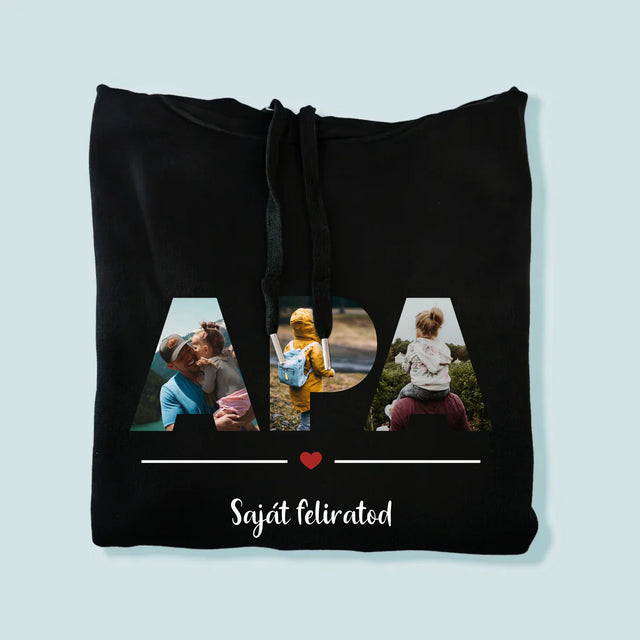 Szó Fotókból: Apa A Fényképeidből - Férfi Kapucnis Pulóver