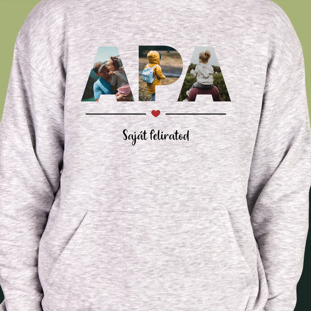 Szó Fotókból: Apa A Fényképeidből - Férfi Kapucnis Pulóver