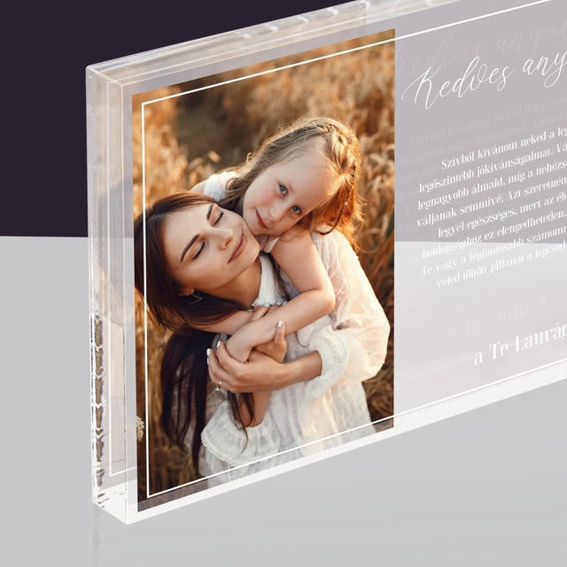 Fotó És Felirat: Kedves Anyu - Akrilüveg