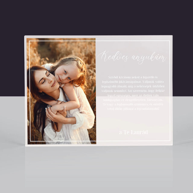 Fotó És Felirat: Kedves Anyu - Akrilüveg
