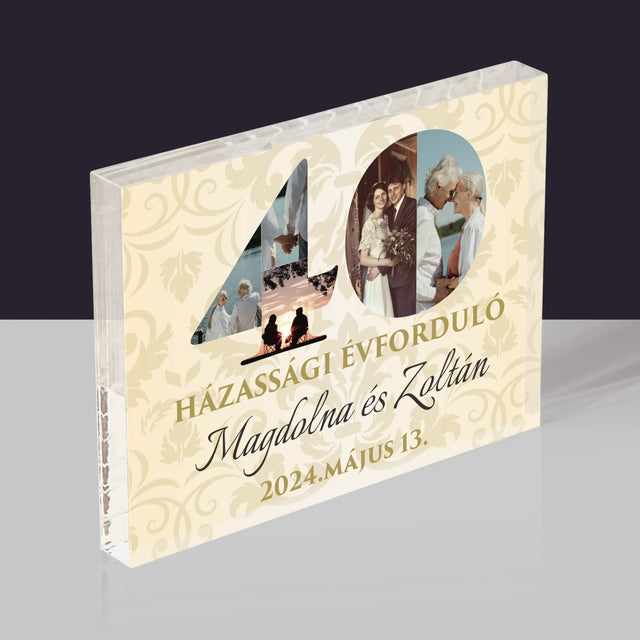 Szó Fotókból: 40. Házassági Évforduló - Akrilüveg