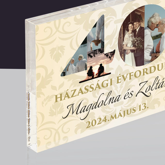 Szó Fotókból: 40. Házassági Évforduló - Akrilüveg