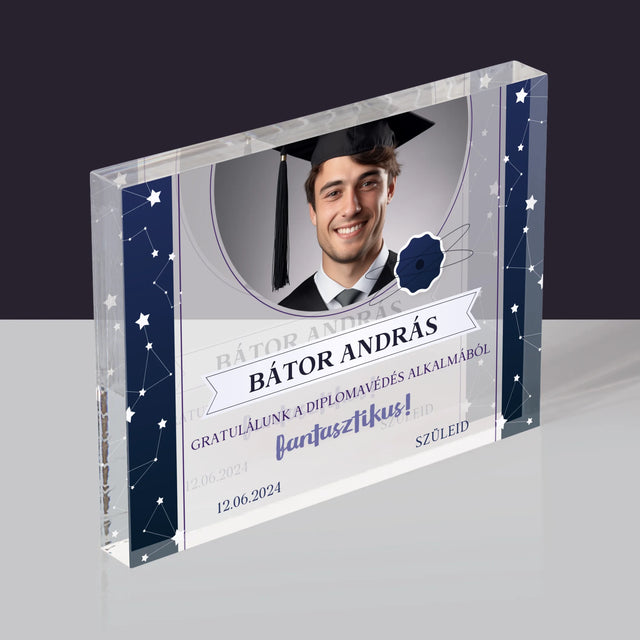 Fotó És Felirat: Gratulálunk A Diplomavédés Alkalmából - Akrilüveg