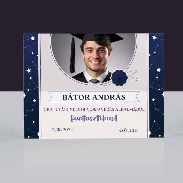 Fotó És Felirat: Gratulálunk A Diplomavédés Alkalmából - Akrilüveg