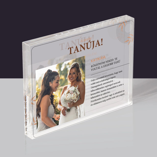 Fotó És Felirat: Álmaim Tanúja - Akrilüveg