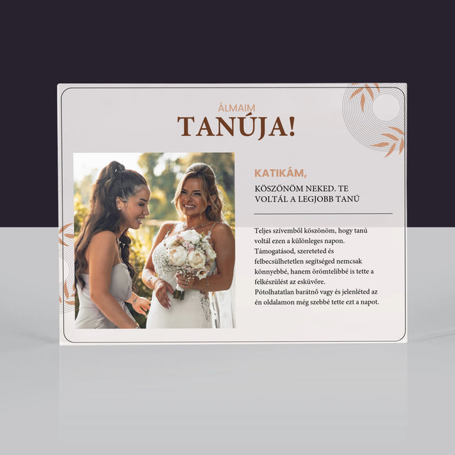 Fotó És Felirat: Álmaim Tanúja - Akrilüveg