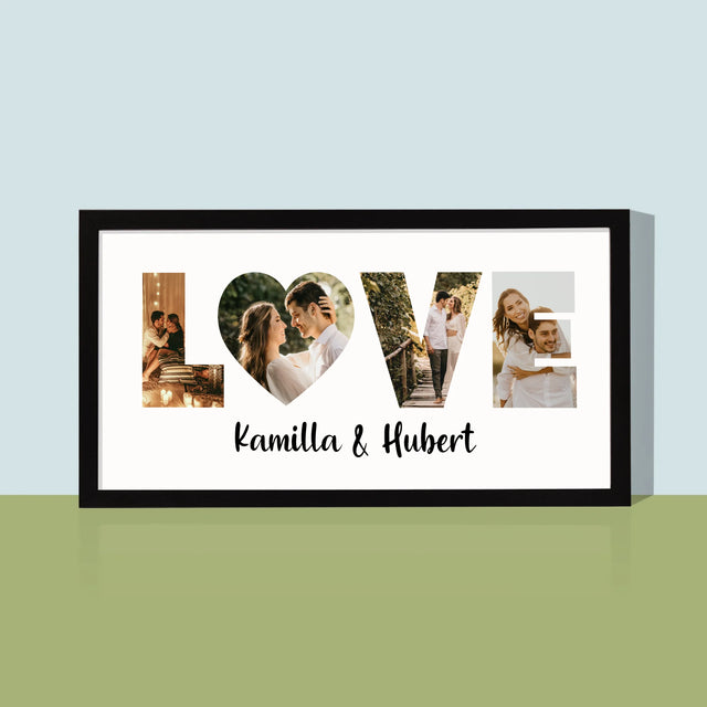 Szó Fotókból: Love A Fényképeidből - Keretes Nyomtatott Kép 20X40