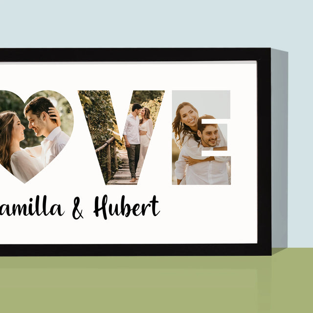 Szó Fotókból: Love A Fényképeidből - Keretes Nyomtatott Kép 20X40