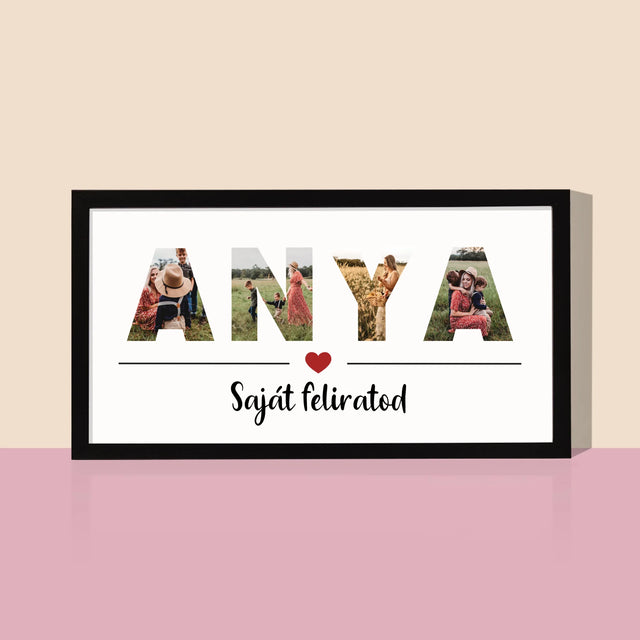 Szó Fotókból: Anya Kollázs A Képeidből - Keretes Nyomtatott Kép 20X40