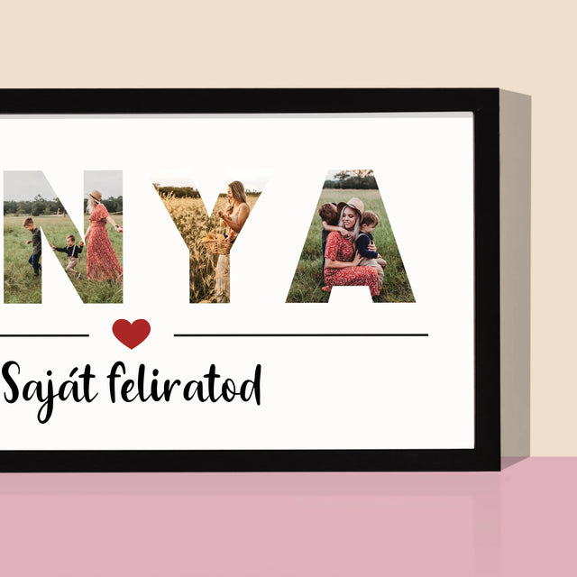 Szó Fotókból: Anya Kollázs A Képeidből - Keretes Nyomtatott Kép 20X40