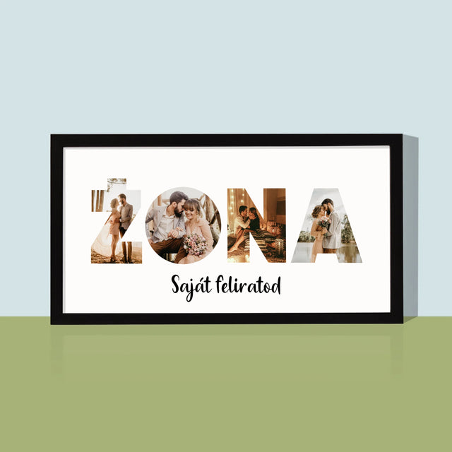 Szó Fotókból: Feleség Fotókból - Keretes Nyomtatott Kép 20X40