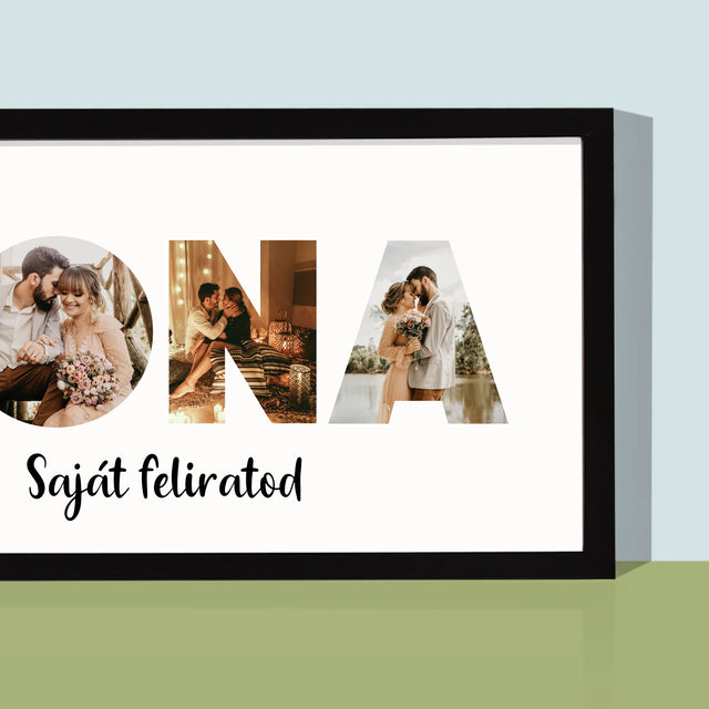 Szó Fotókból: Feleség Fotókból - Keretes Nyomtatott Kép 20X40