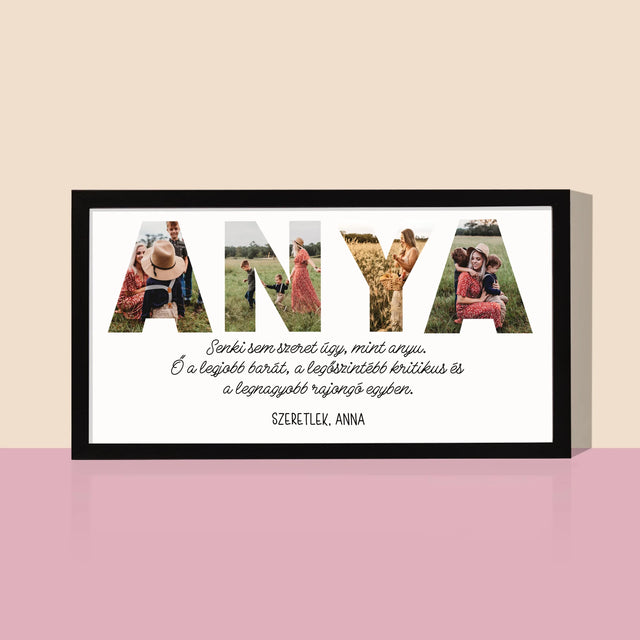 Szó Fotókból: Legjobb Anya A Világon - Keretes Nyomtatott Kép 20X40
