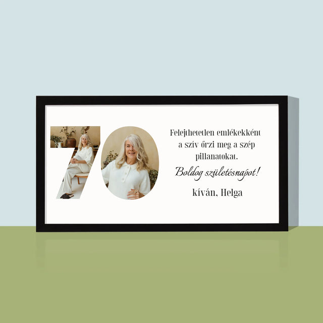 Szó Fotókból: 70 Szülinap - Keretes Nyomtatott Kép 20X40