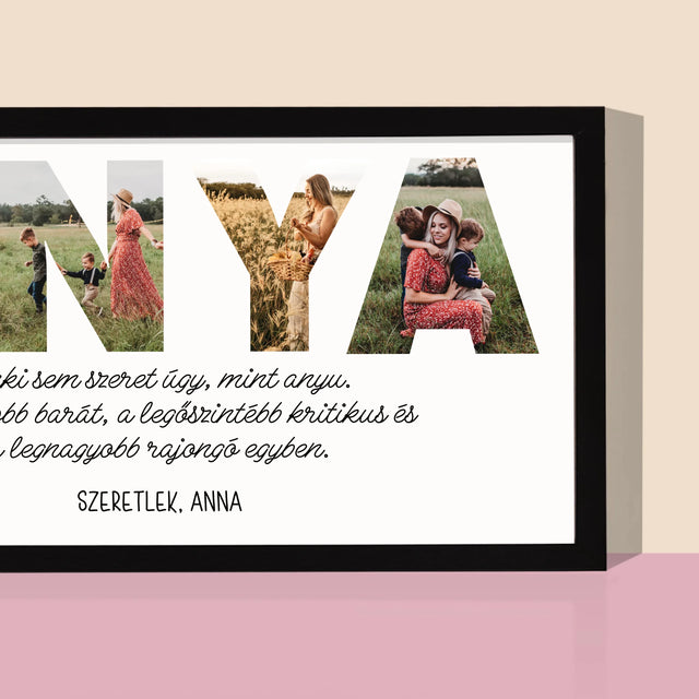 Szó Fotókból: Legjobb Anya A Világon - Keretes Nyomtatott Kép 20X40