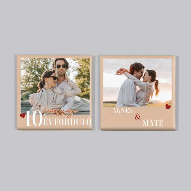 Fotó És Felirat: Évforduló, Szívecskék - Mágneskészlet